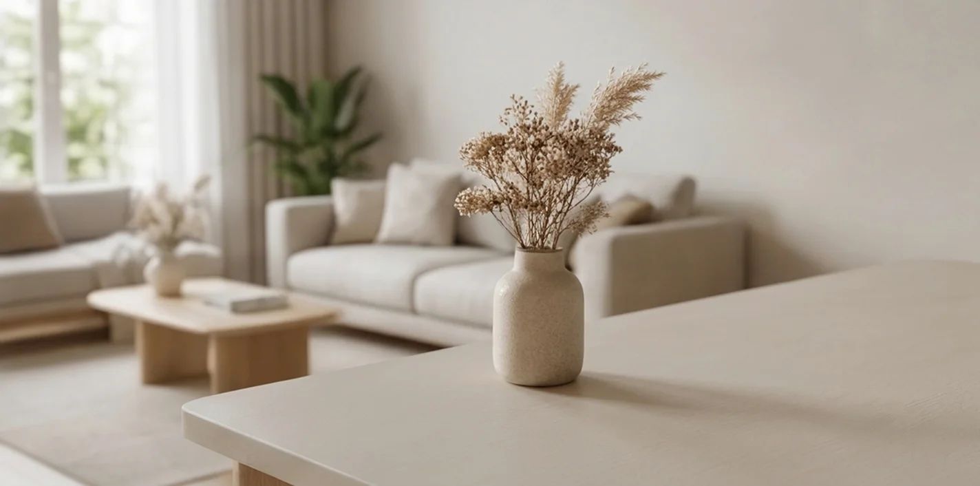 Bright, neutral living room in a residential home