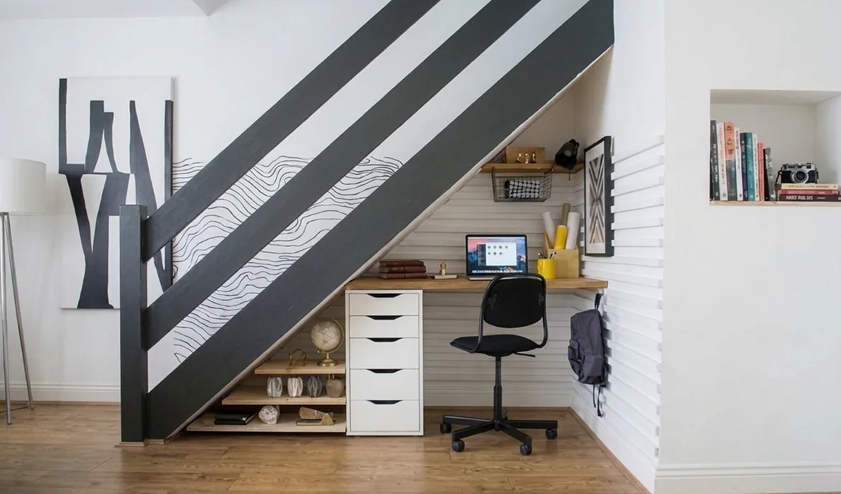 Compact home office after redesign