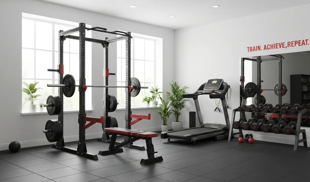 Room restyled as a home gym